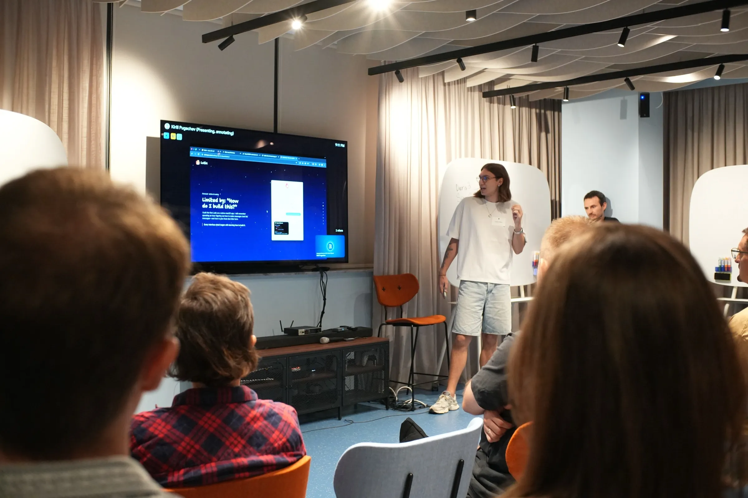 Presenting the first Lutin build to the meetup audience