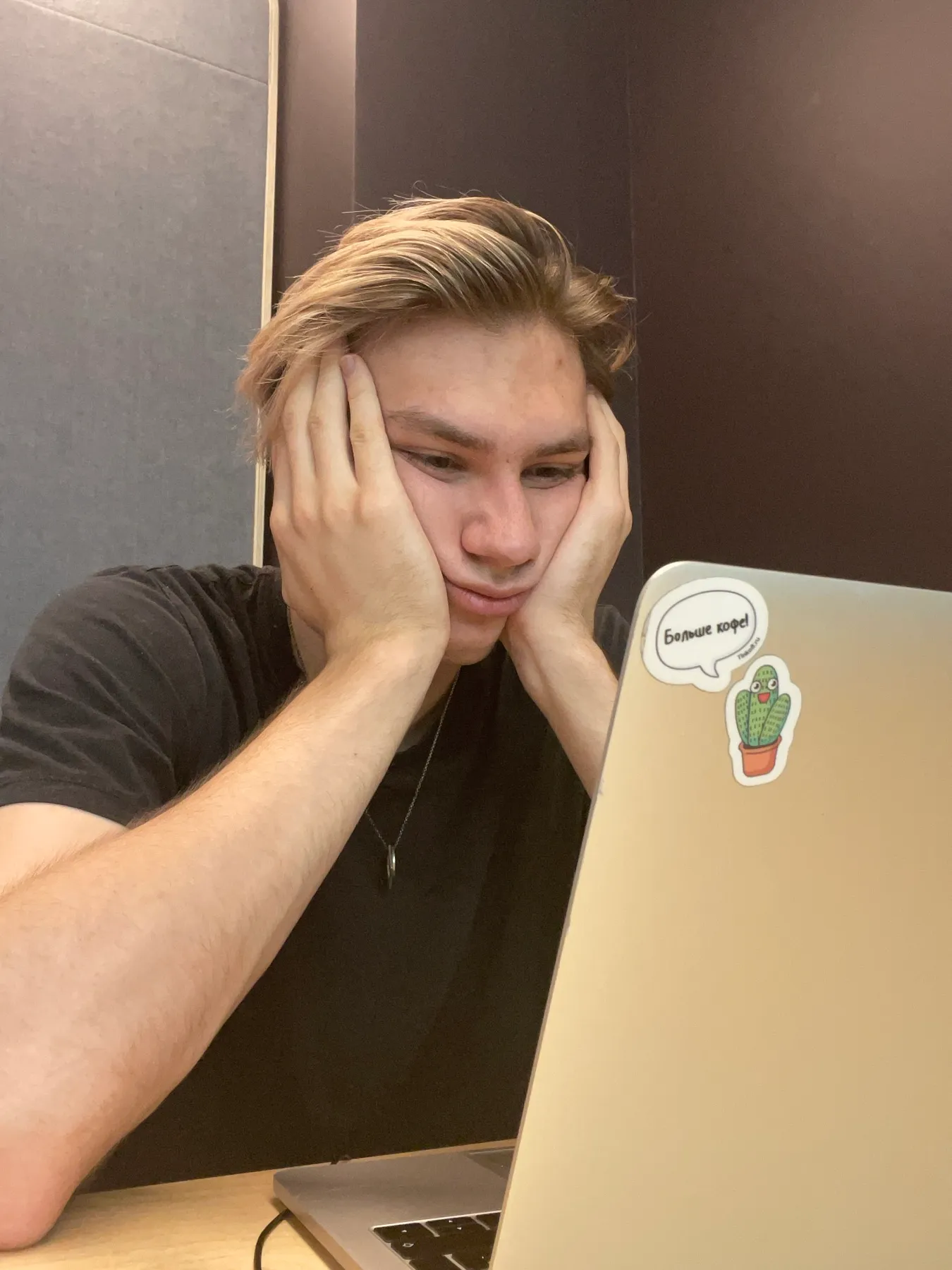 Holding my face while working on Uma