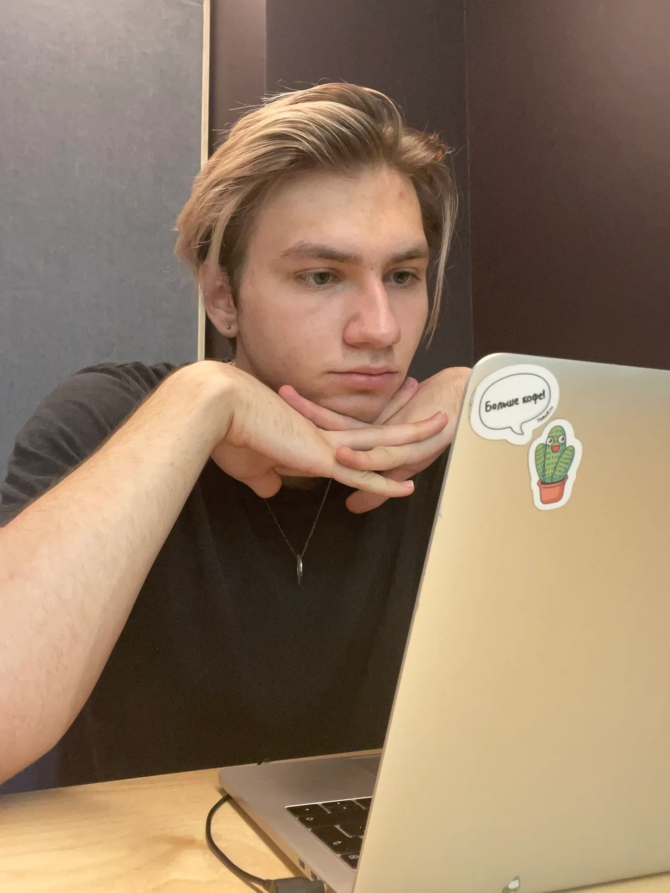 Resting my chin on my hands while working on Uma